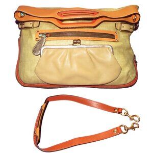 Coach 2008 Bonnie Leather Fold over Expandable Convertible Tote Kisslock Pocket